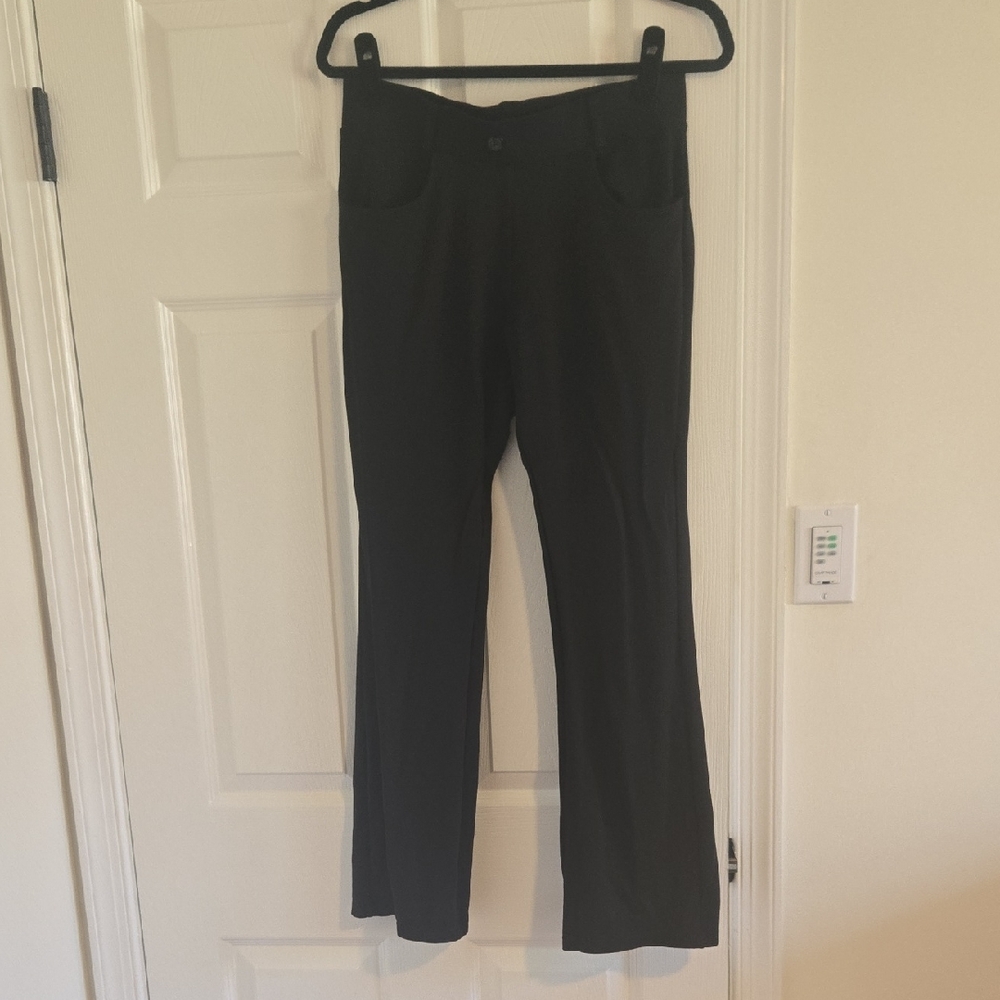 Black Yoga Band Wasit Office Pant